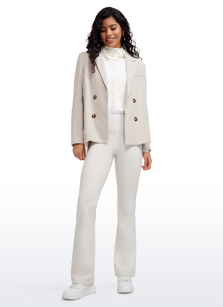 CRZ YOGA Womens Fleece Lined Flare Leggings 31" Light Army Green