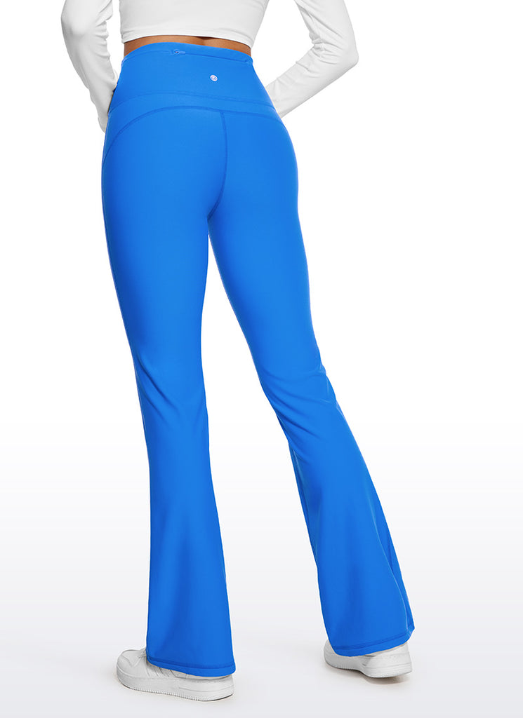 CRZ YOGA Womens Fleece Lined Flare Leggings 31" Green Jade