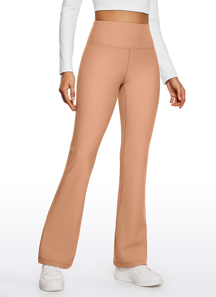 CRZ YOGA Womens Fleece Lined Flare Leggings 31" Sparkle Blue