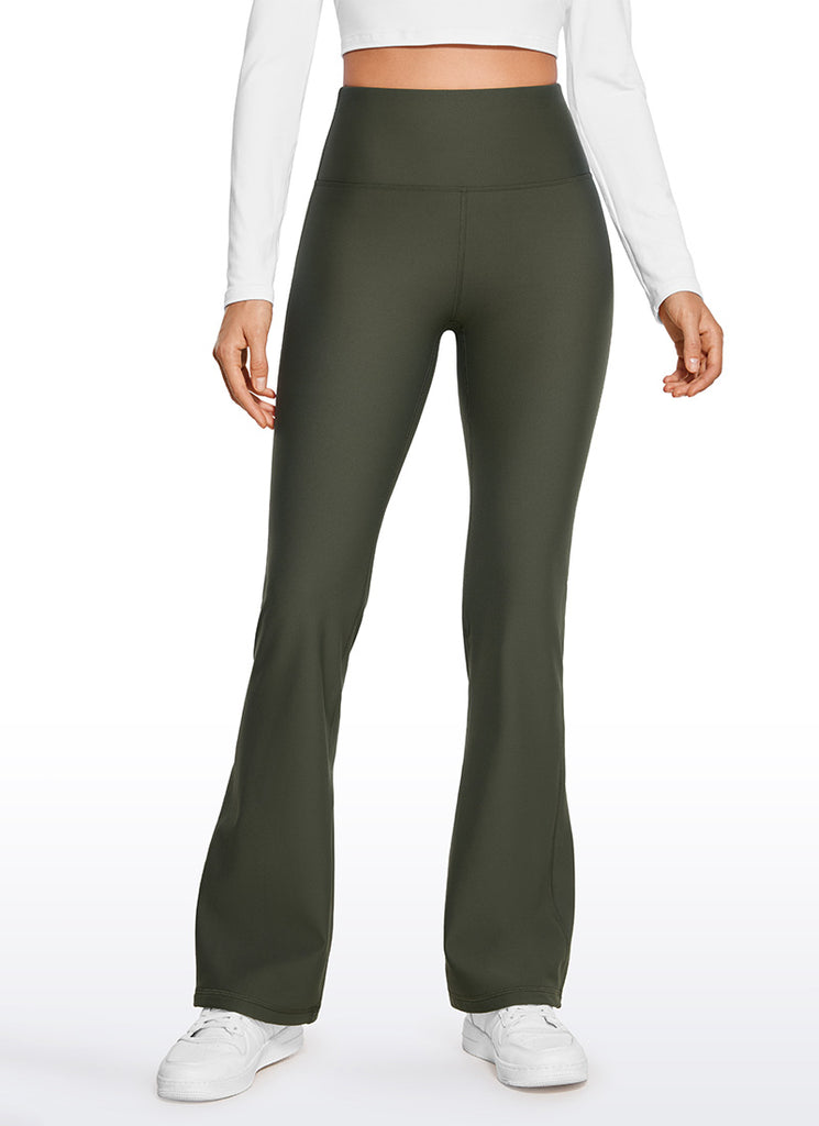 CRZ YOGA Womens Fleece Lined Flare Leggings 31" Ink Gray