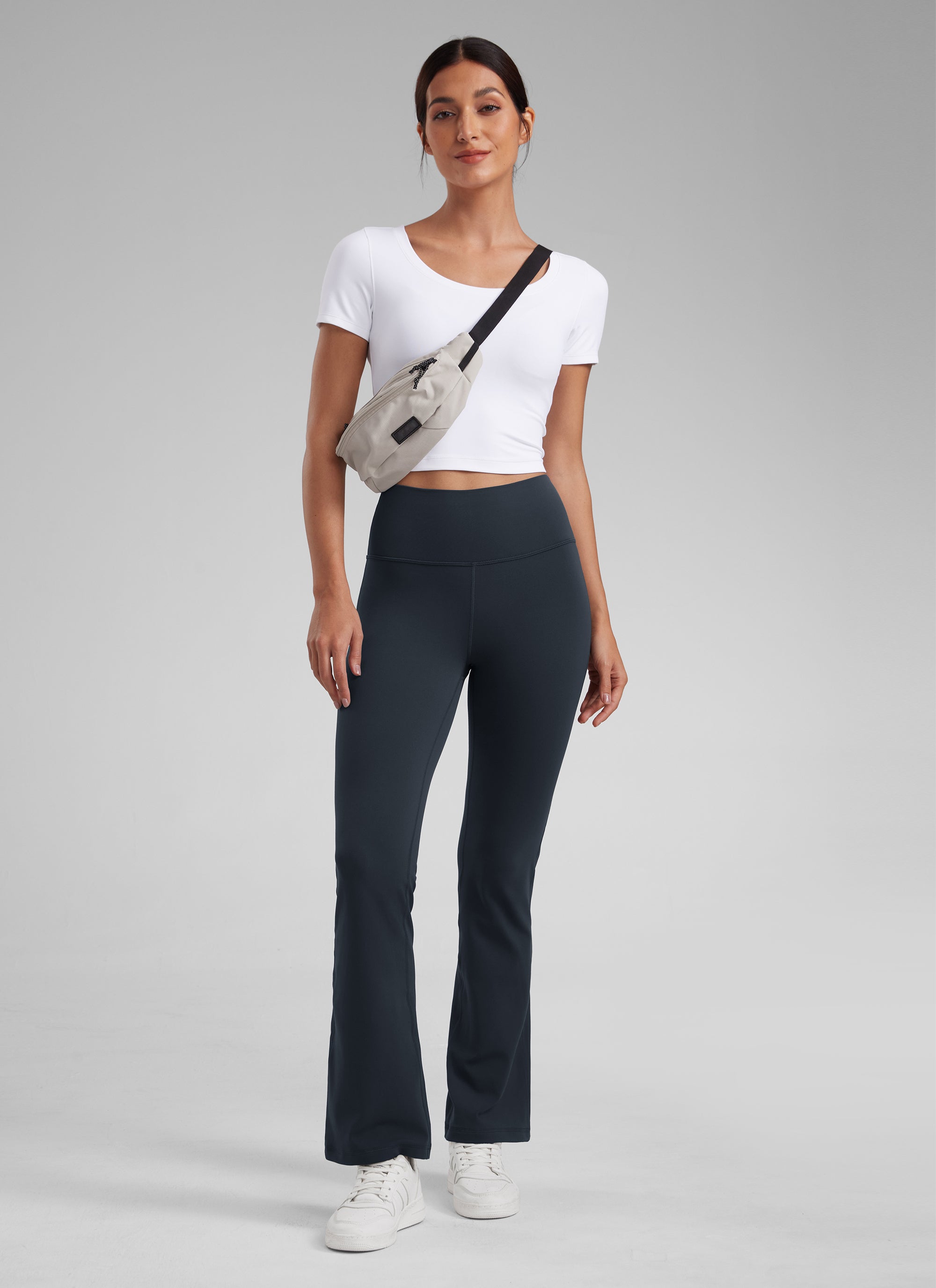 CRZ YOGA Women's Yoga High Waist Butterluxe Flare Pocket Leggings 29