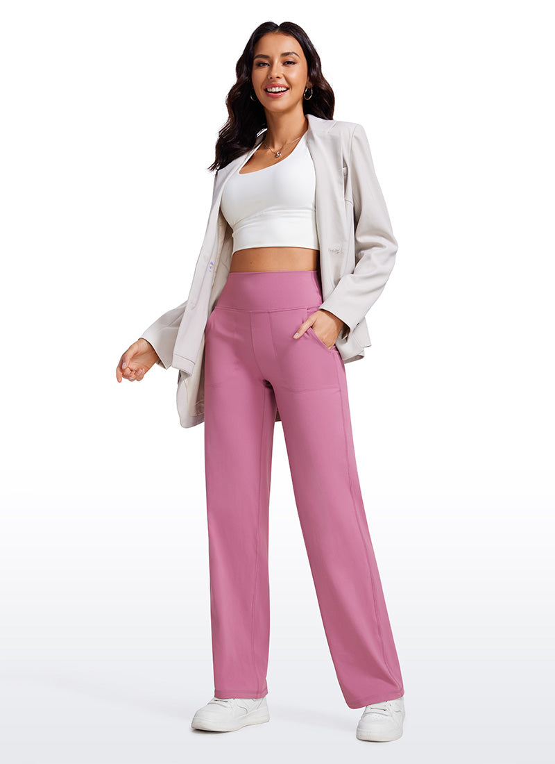 CRZ YOGA Women's Butterluxe High Rise Wide Leg Pants with Pockets 31'' Velvet Dust