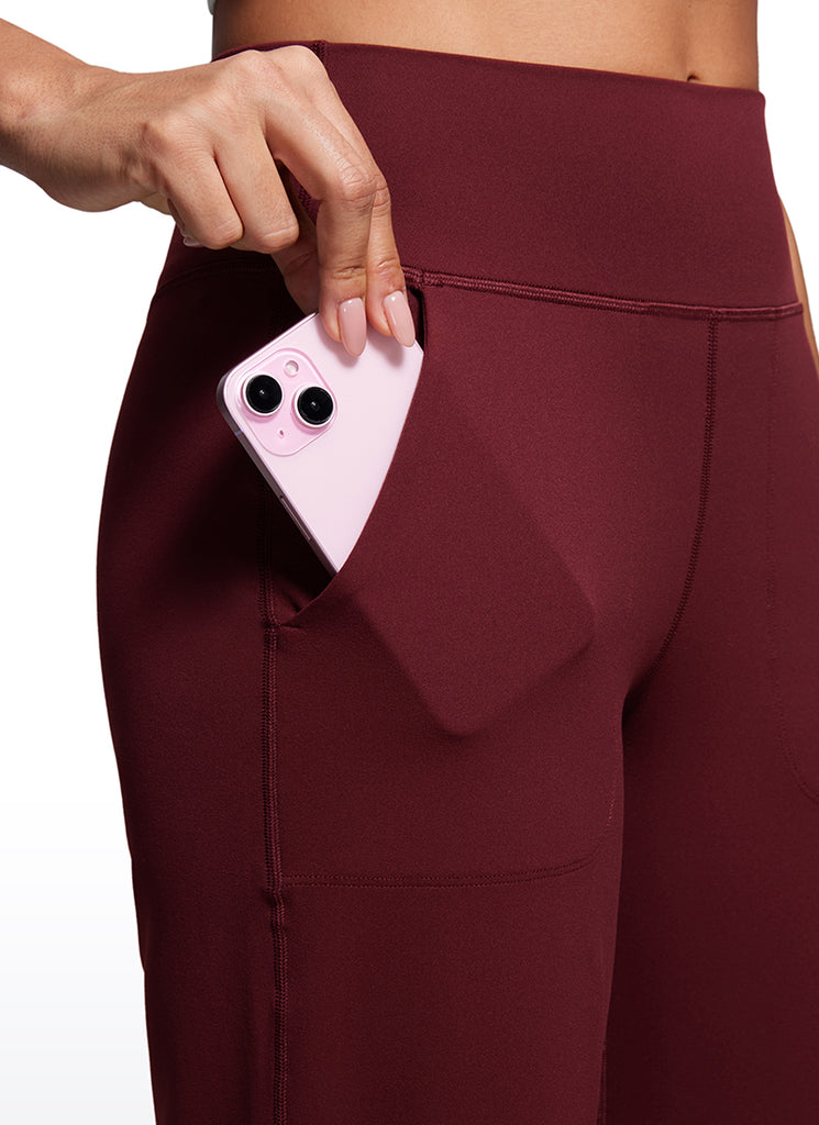 CRZ YOGA Women's Butterluxe High Rise Wide Leg Pants with Pockets 31'' Red Merlot