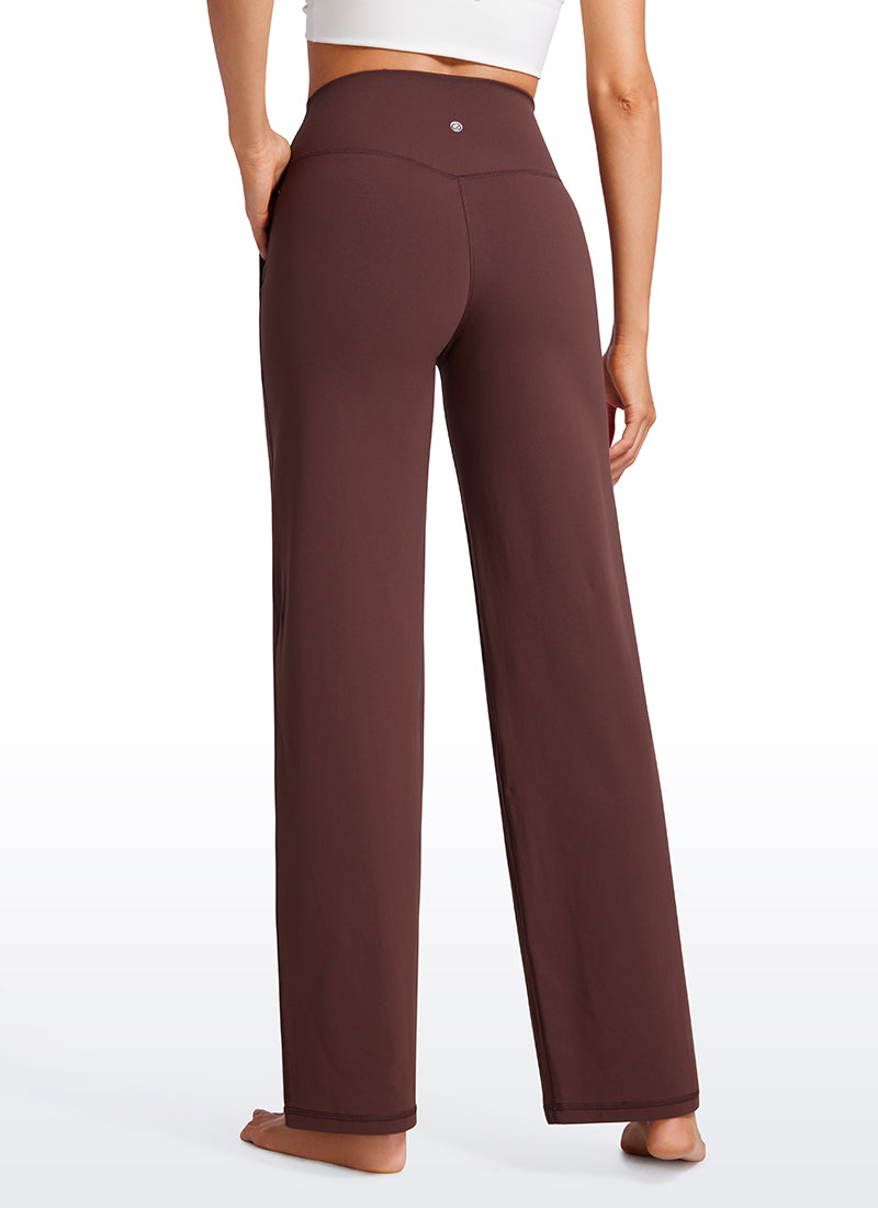 CRZ YOGA Women's Butterluxe High Rise Wide Leg Pants with Pockets 31'' Taupe