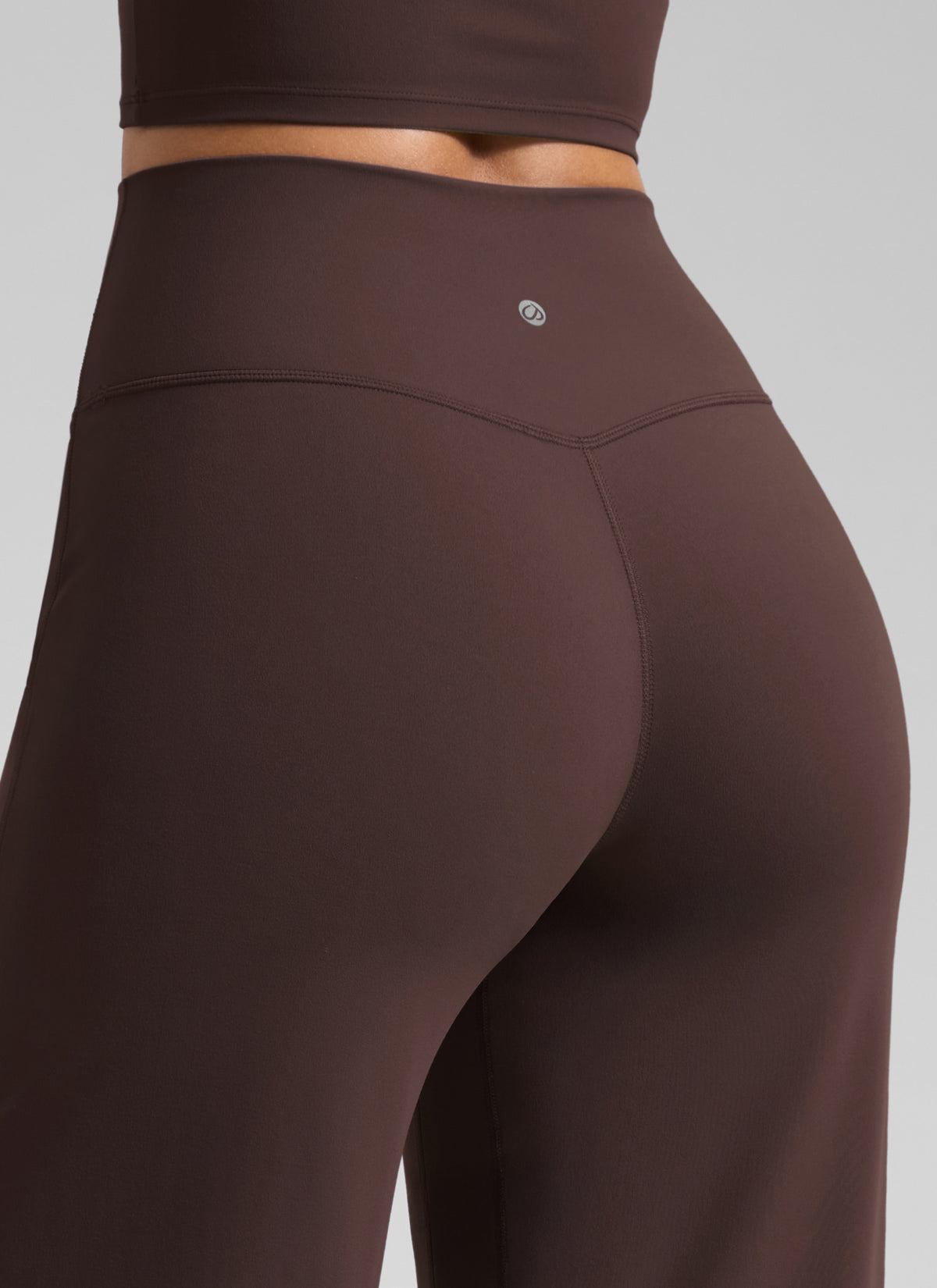 CRZ YOGA Women's Butterlift High Waisted Wide Leg Pants with Pockets Hot Fudge Brown @model_info:S3