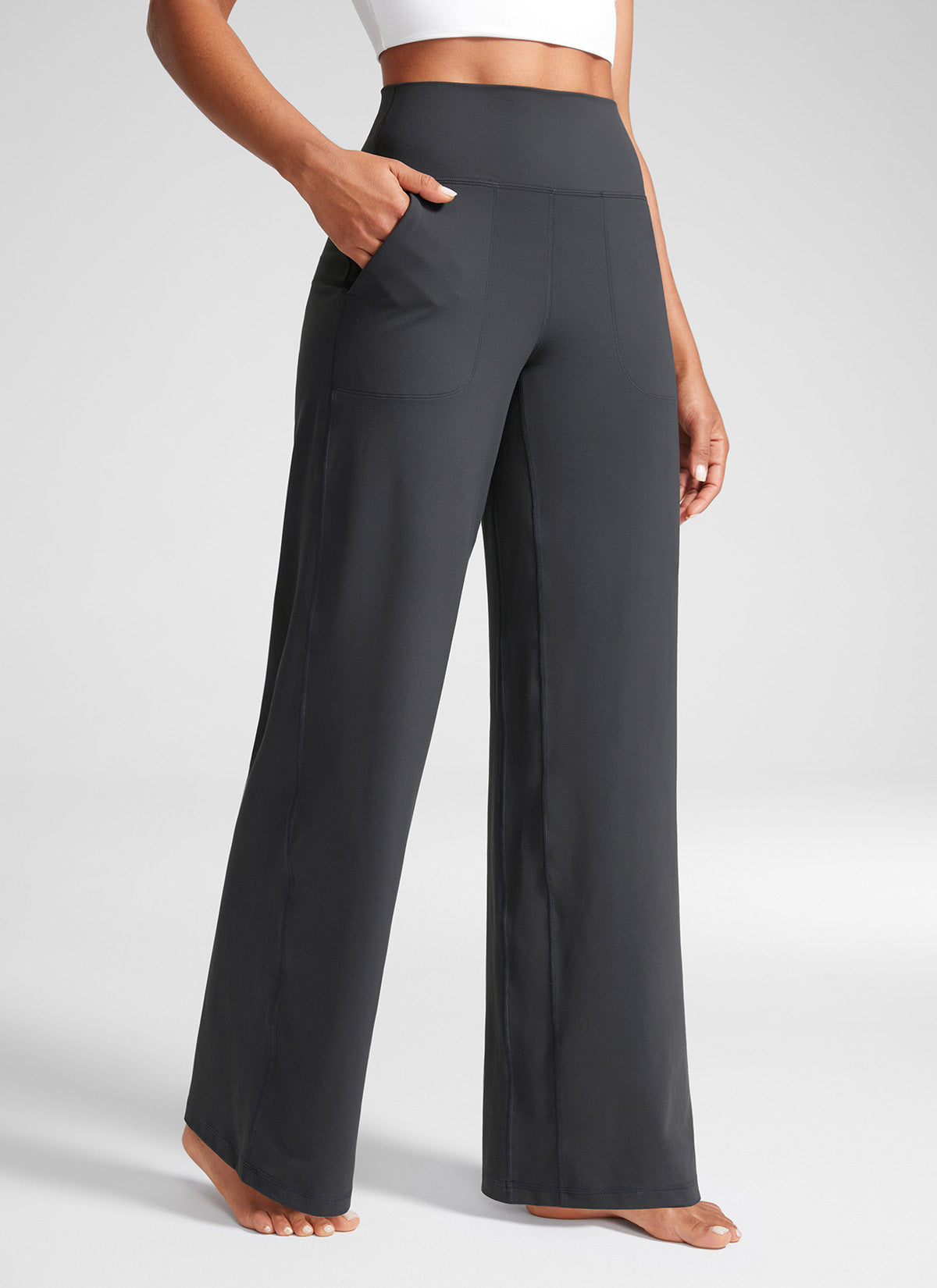 CRZ YOGA Women's Butterlift High Waisted Wide Leg Pants with Pockets 33