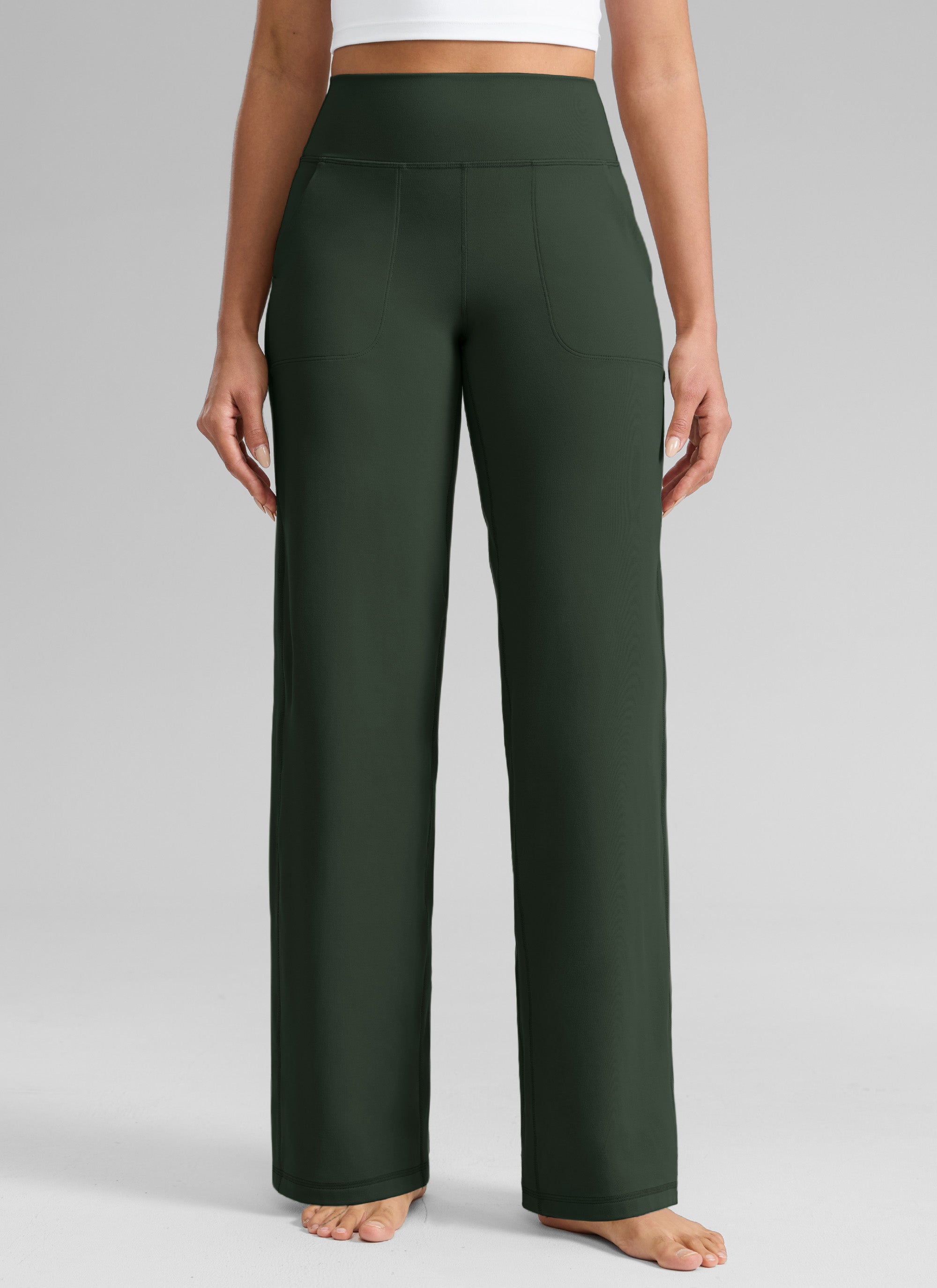CRZ YOGA Women's Butterlift High Waisted Wide Leg Pants with Pockets 33