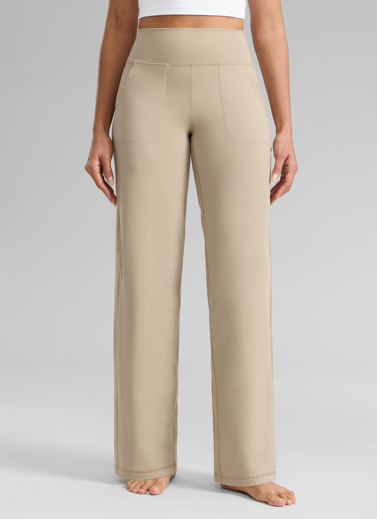 CRZ YOGA Women's Butterlift High Waisted Wide Leg Pants with Pockets 33