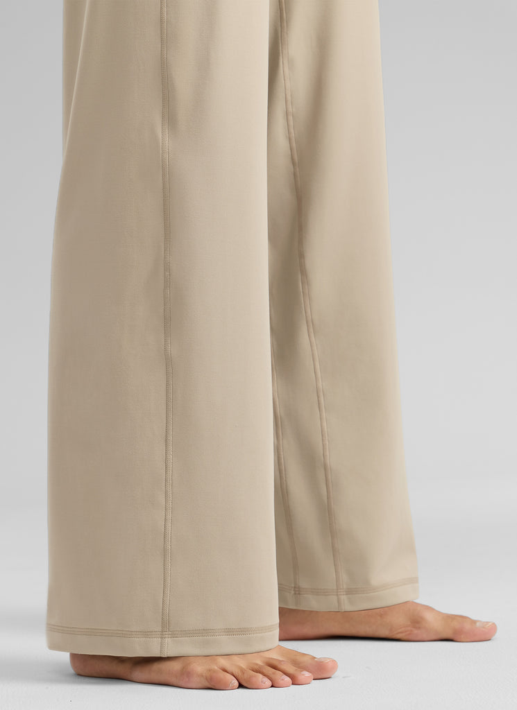 CRZ YOGA Women's Butterlift High Waisted Wide Leg Pants with Pockets 33" Ripe Plum