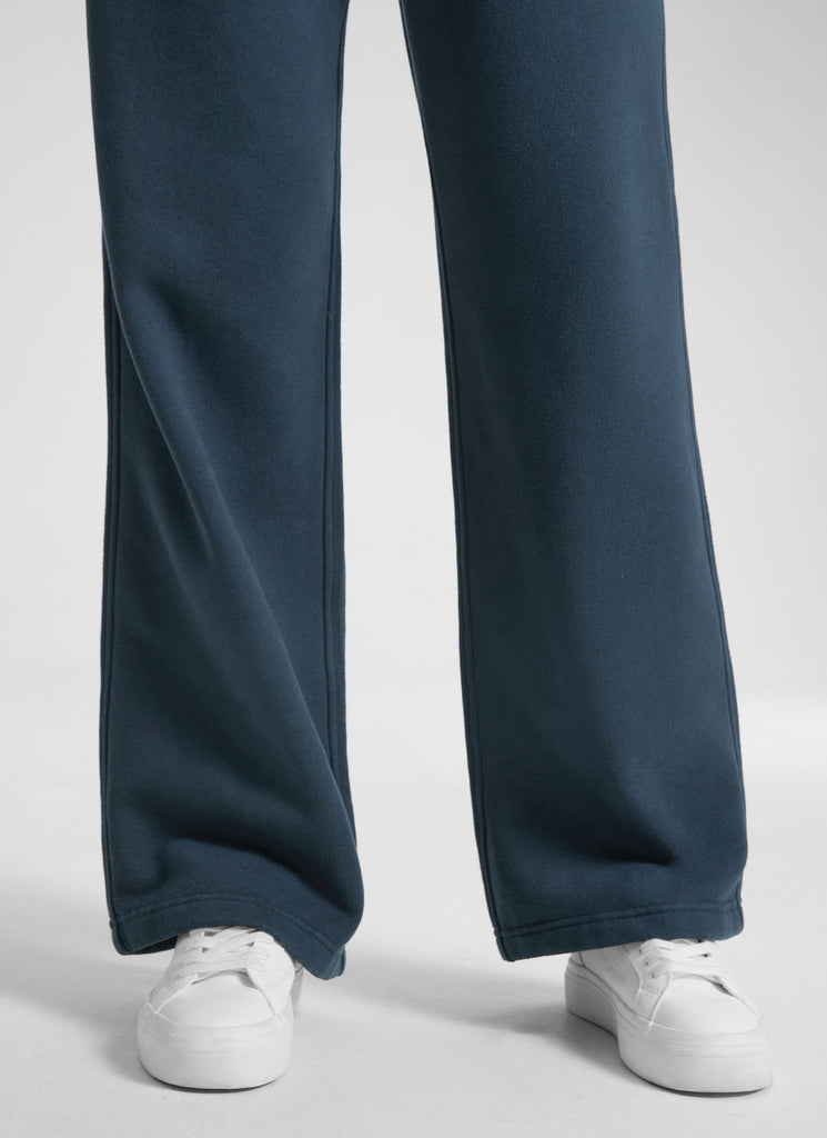 CRZ YOGA Womens Cotton Fleece Lined Straight Leg Lounge Sweatpants30'' Ink Blue