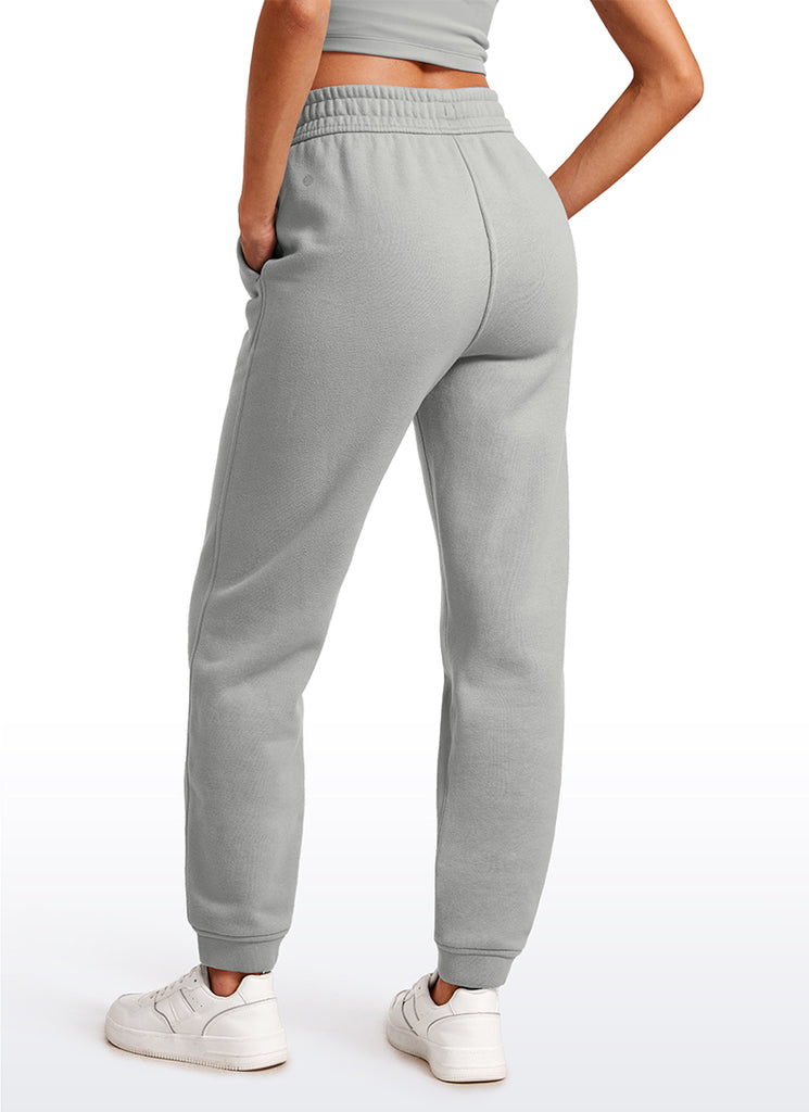 CRZ YOGA Womens Cotton Fleece Lined High Rise Sweatpants Joggers 28'' Sterling