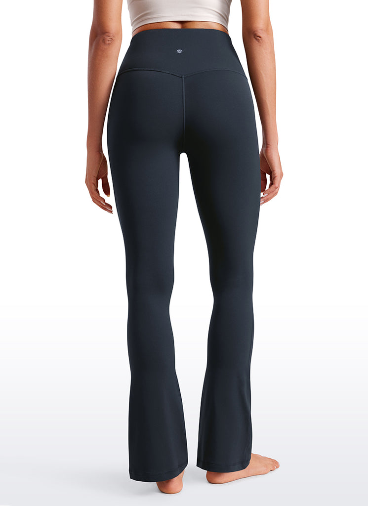 CRZ YOGA Women  Butterluxe High Waist Pockets Mini Flared Leggings 30" Black