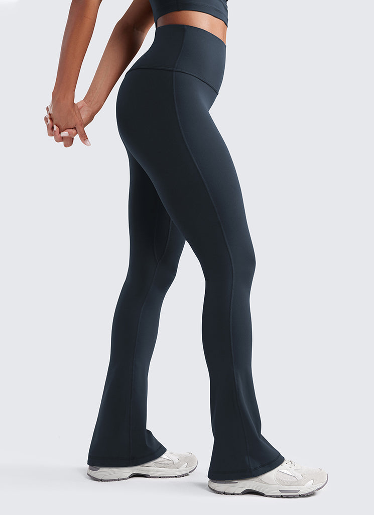 CRZ YOGA Women  Butterluxe High Waist Pockets Mini Flared Leggings 33" True Navy