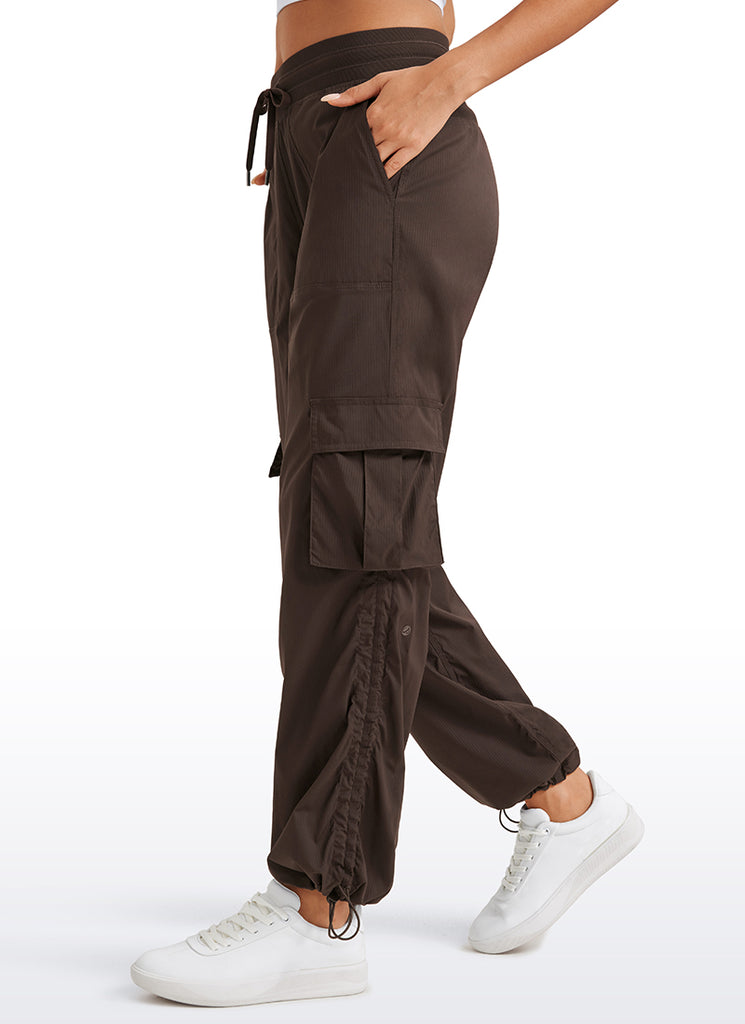 CRZ YOGA  Lightweight Workout Straight Leg Pocket Casual Cargo Pants Ink Gray