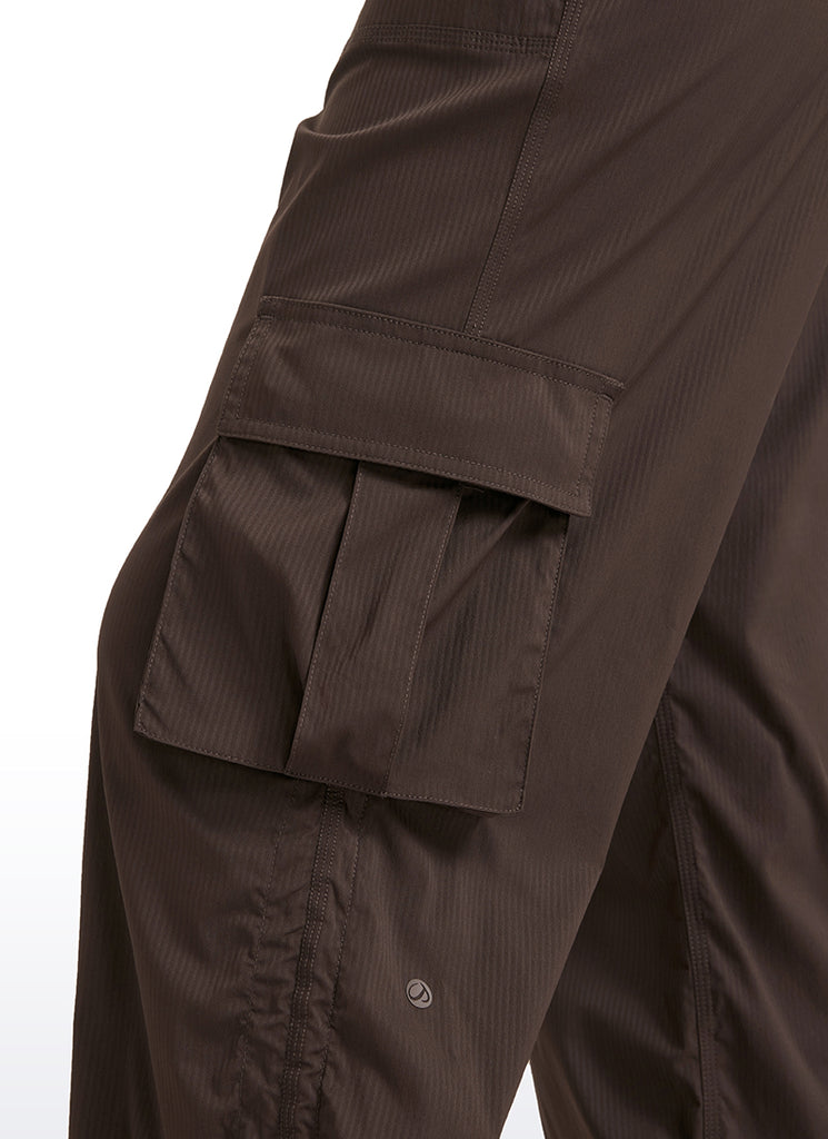 CRZ YOGA  Lightweight Workout Straight Leg Pocket Casual Cargo Pants Hot Fudge Brown