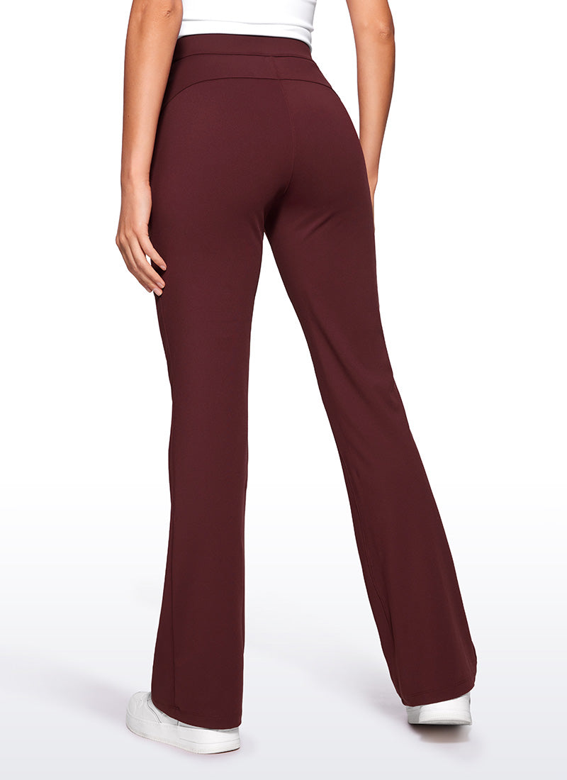 Stretch Flared Pants with Zip Pockets 31