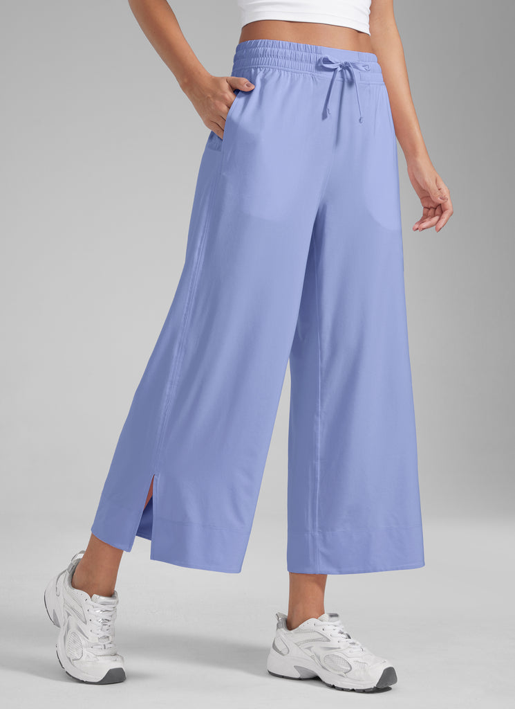 CRZ YOGA Women's  Causal High Waisted Wide Leg Pockets Pants 25'' Graphite Grey