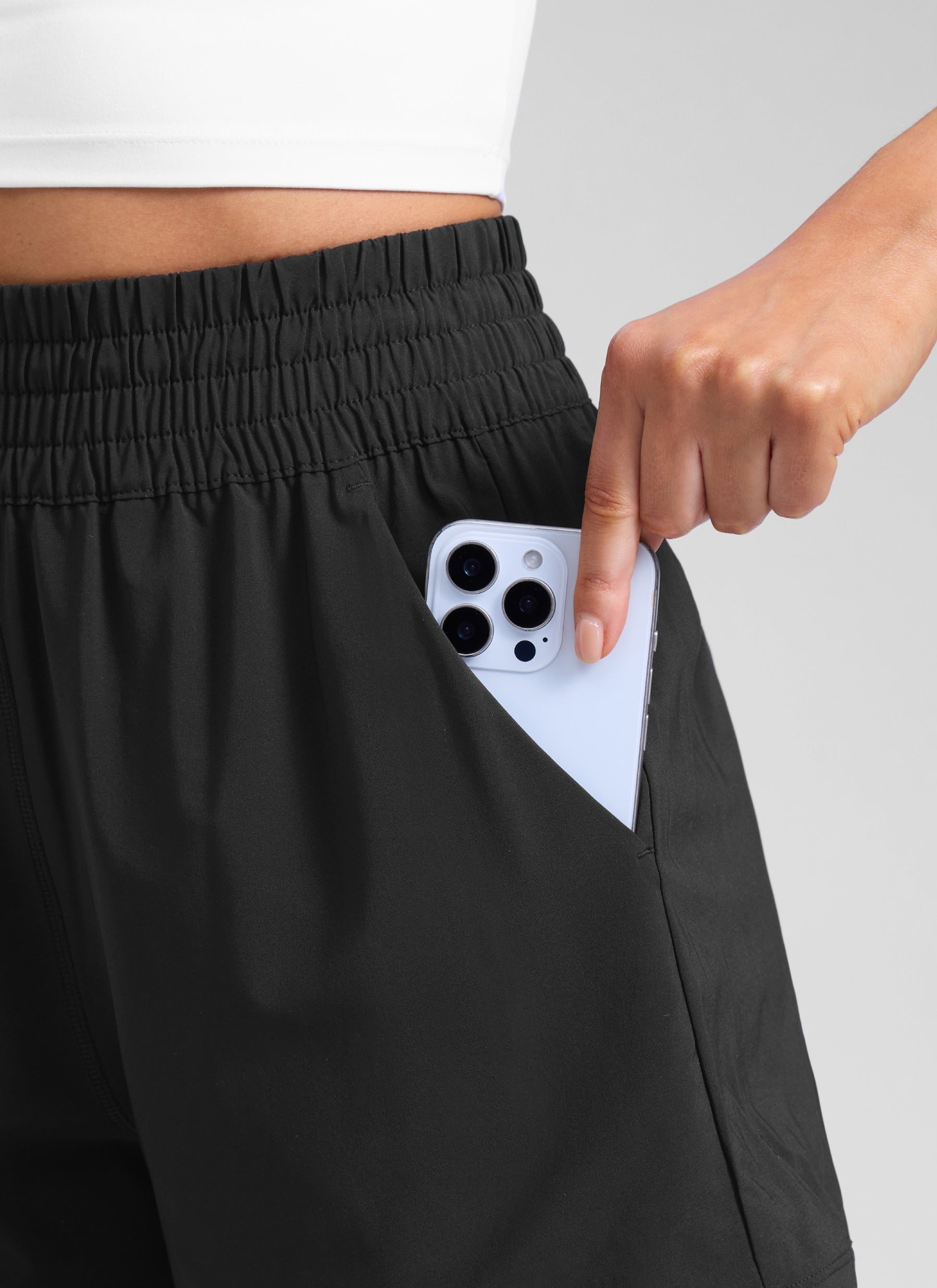 CRZ YOGA Women's Casual Feathery-Fit Soft High Rise Golf Shorts 3'' Black
