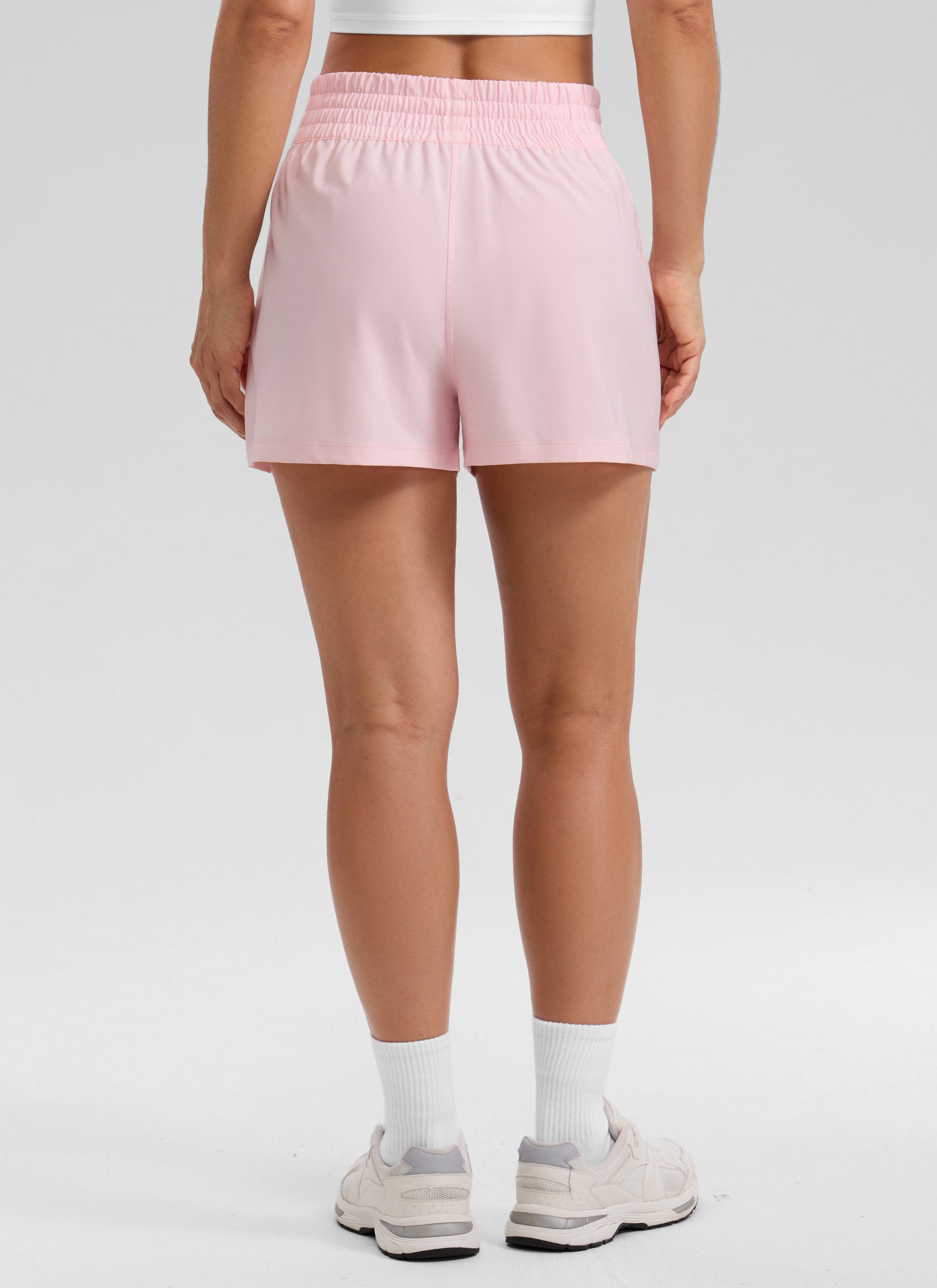CRZ YOGA Women's Casual Feathery-Fit Soft High Rise Golf Shorts 3'' Strawberry Pink