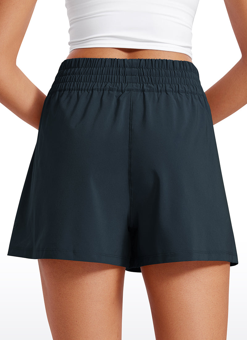 Feathery-Fit Soft High Waisted Linerless Golf Shorts with Pockets 3''