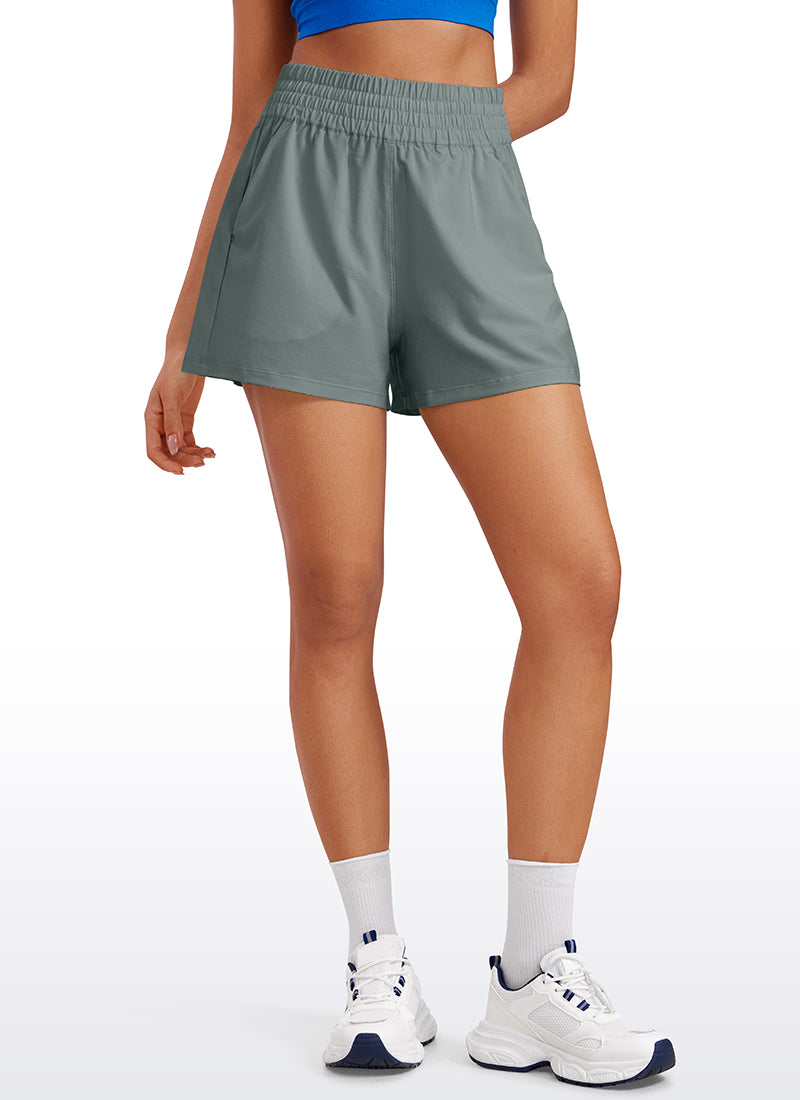 CRZ YOGA Women's Casual Feathery-Fit Soft High Rise Golf Shorts 3'' Grey Sage