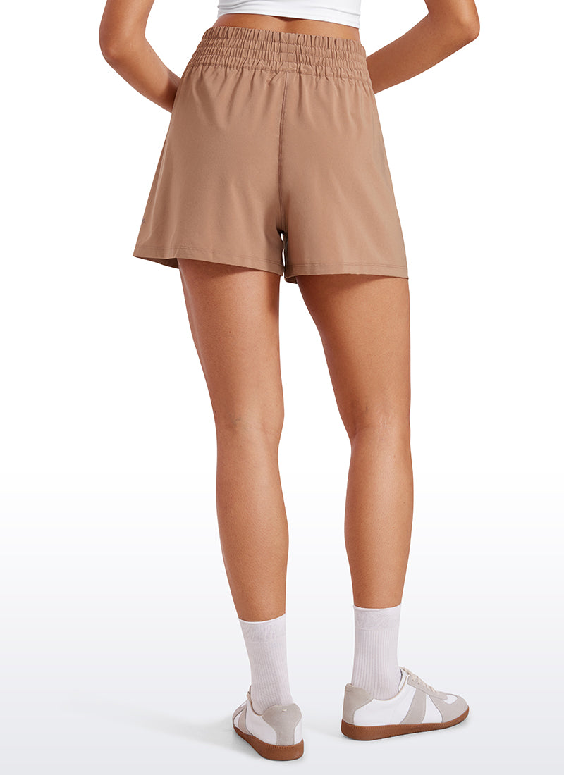CRZ YOGA Women's Casual Feathery-Fit Soft High Rise Golf Shorts 3'' Mocha Mousse @model_info:S