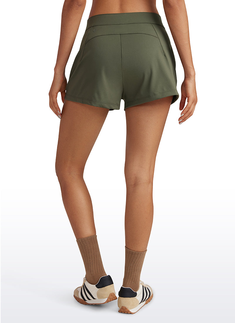 CRZ YOGA Women's Golf Hiking Athletic 4-Way Stretch High-Rise Shorts 2.5