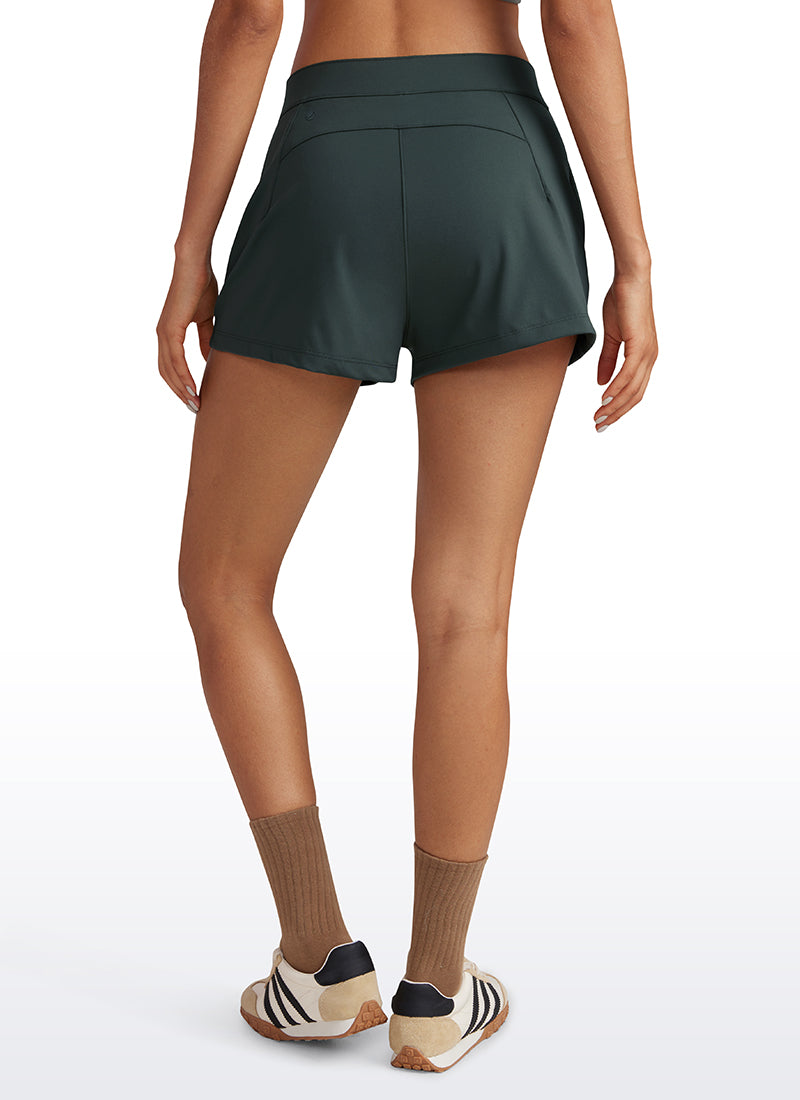 CRZ YOGA Women's Golf Hiking Athletic 4-Way Stretch High-Rise Shorts 2.5