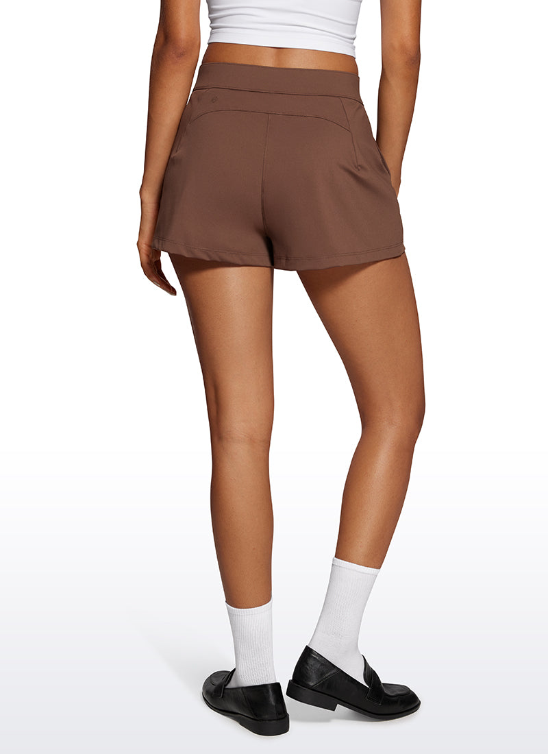 CRZ YOGA Women's Golf Hiking Athletic 4-Way Stretch High-Rise Shorts 2.5