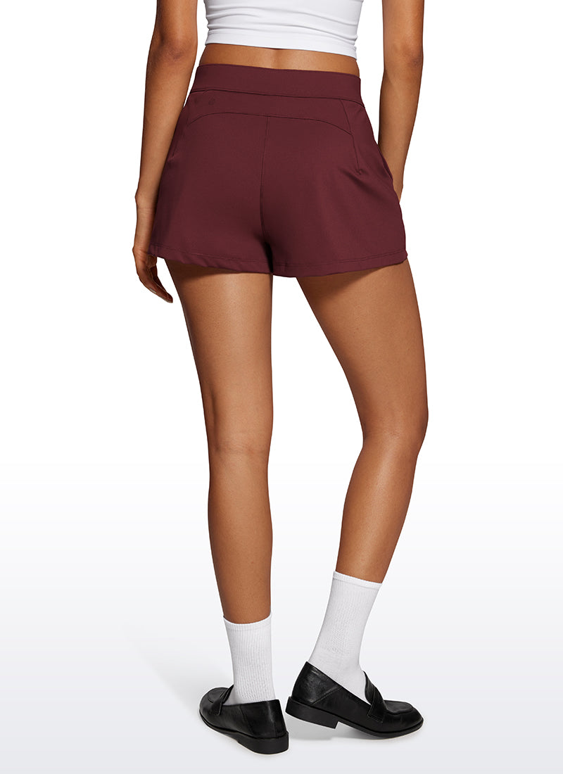 CRZ YOGA Women's Golf Hiking Athletic 4-Way Stretch High-Rise Shorts 2.5