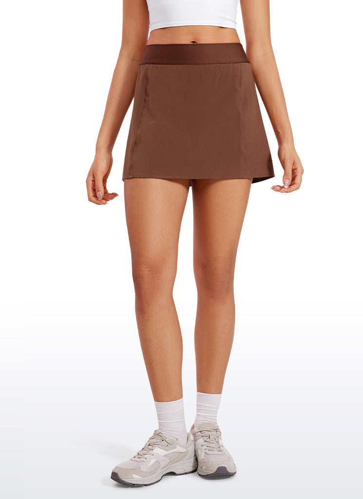 CRZ YOGA Women's Feathery-Fit Soft High Waisted Golf Skirts with Pockets 14'' True Navy