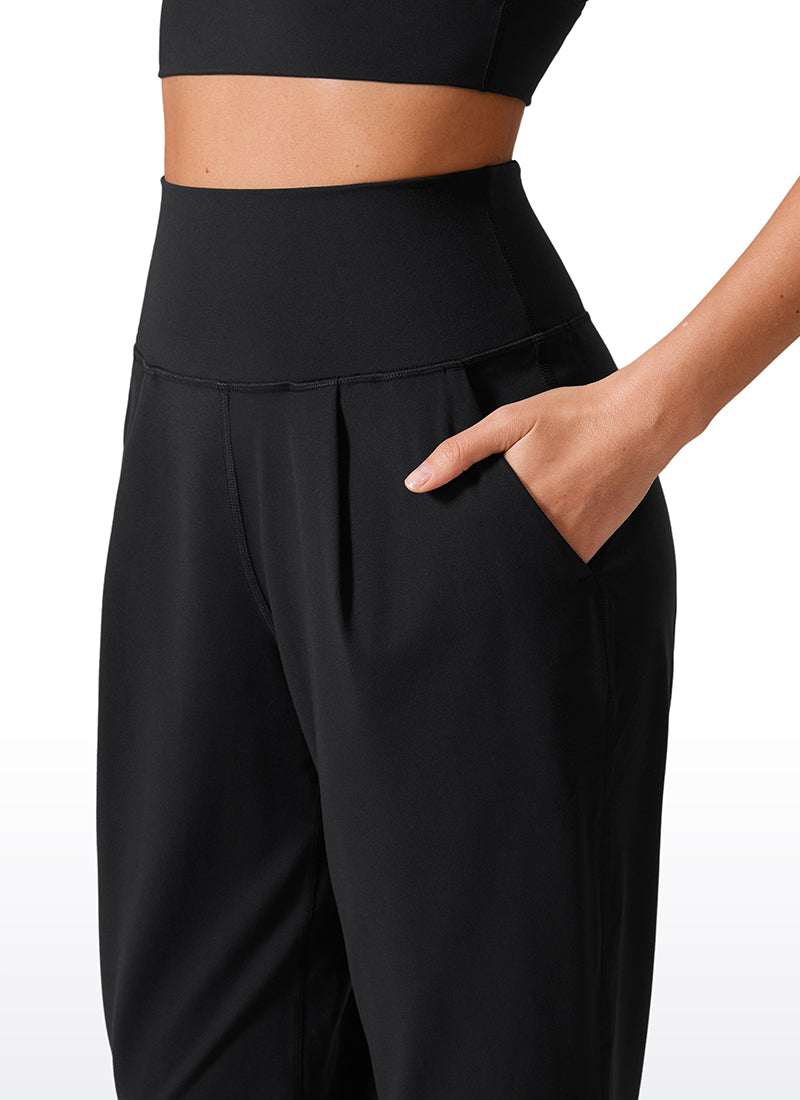 CRZ YOGA Butterlift Women's Casual High Rise Pleated Pants 27'' Black