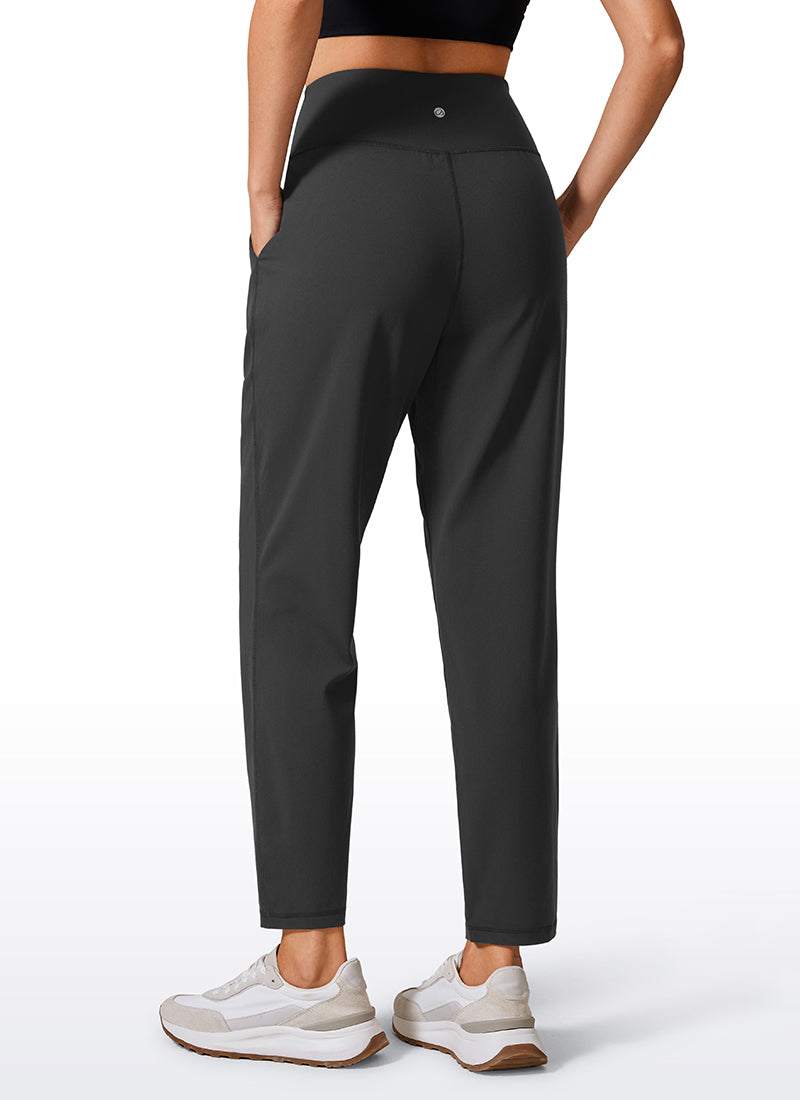 CRZ YOGA Butterlift Women's Casual High Rise Pleated Pants 27'' Black