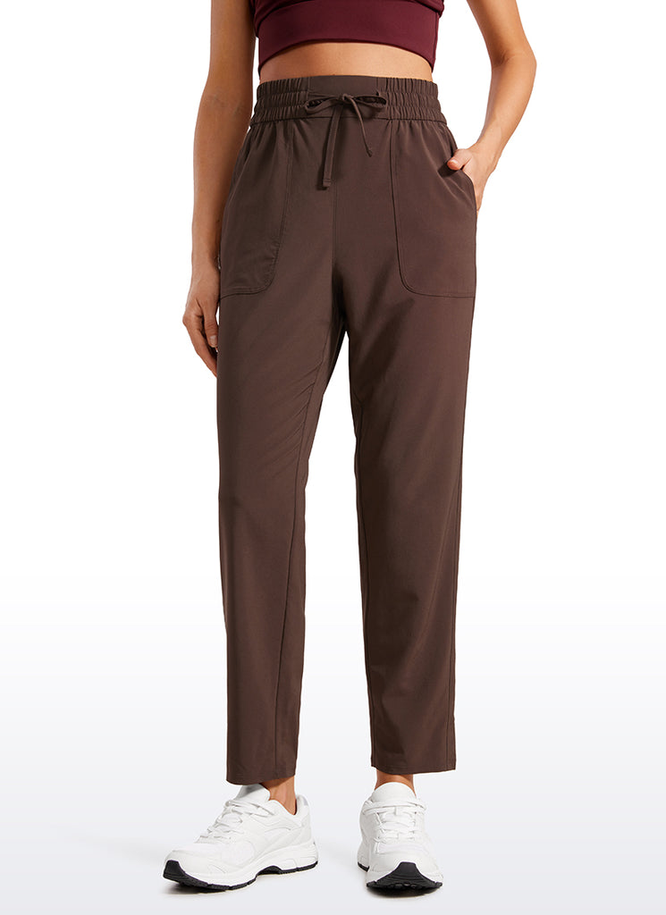 CRZ YOGA Women's Casual Workout Pants Mid Rise with Pockets 27" Hot Fudge Brown