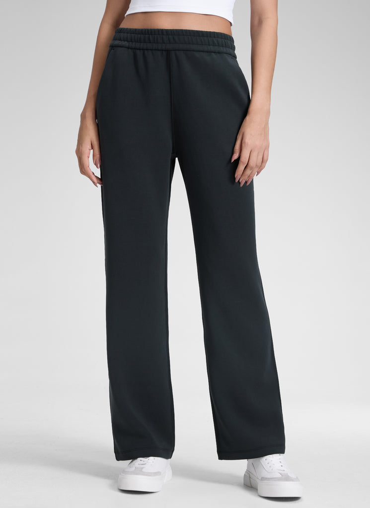 CRZ YOGA Women's SoftAura High Rise Wide Leg Pants with Pockets 31'' Stone