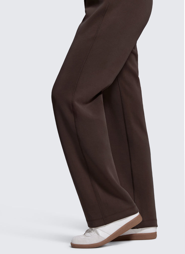 CRZ YOGA Women's SoftAura High Rise Wide Leg Pants with Pockets 31'' Mojave Tan