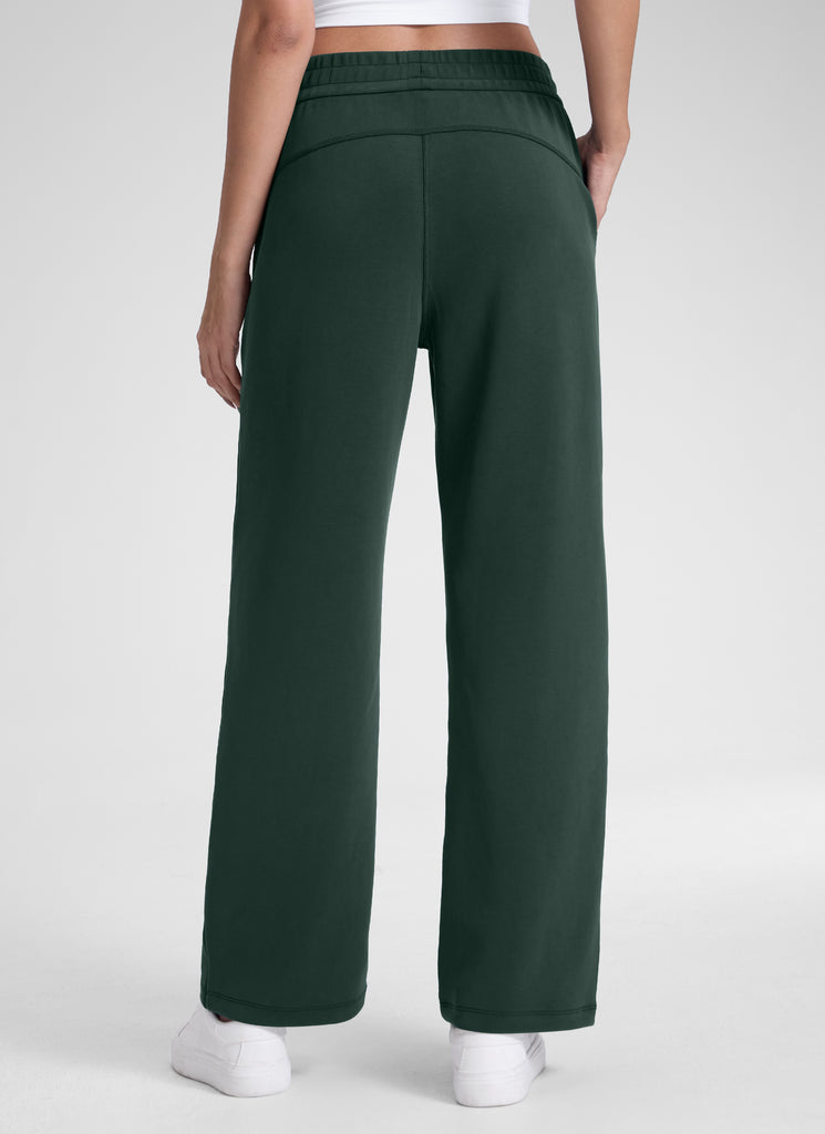 CRZ YOGA Women's SoftAura High Rise Wide Leg Pants with Pockets 31'' Legend Green
