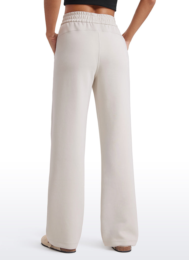 CRZ YOGA Women's SoftAura High Rise Wide Leg Pants with Pockets 31'' Black