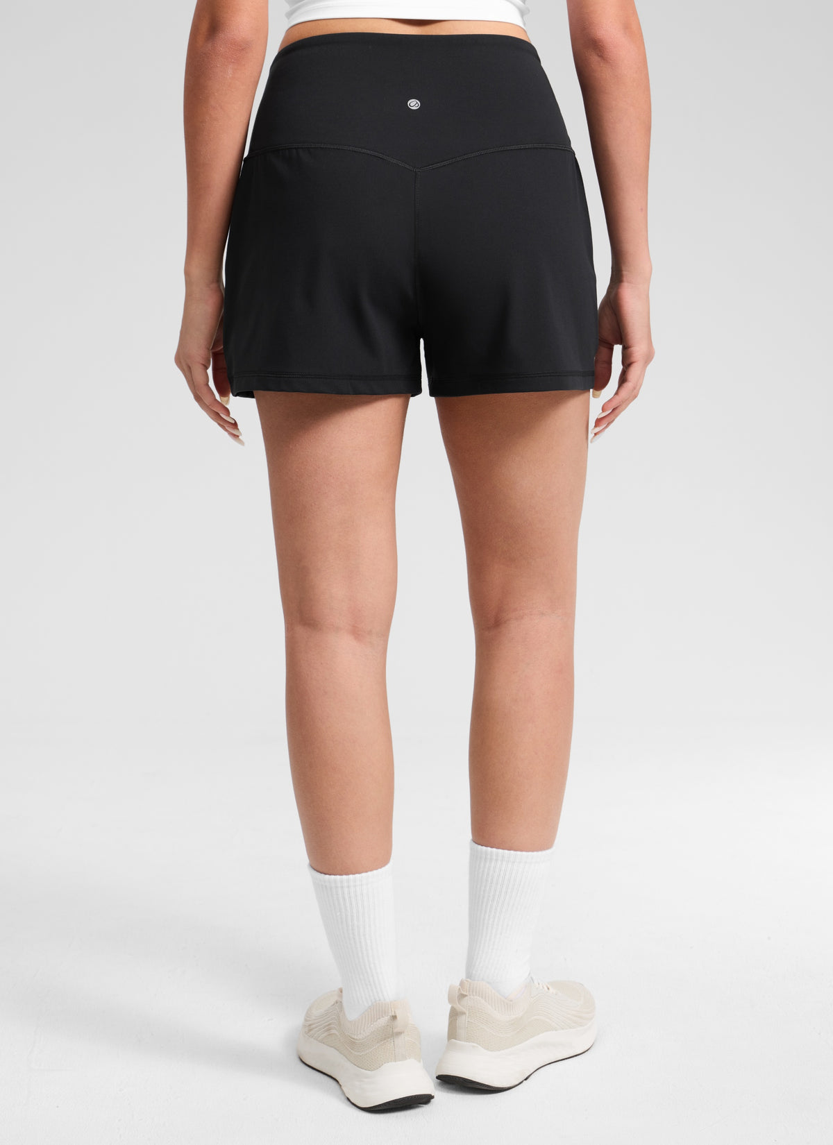 CRZ YOGA Women Butterlift High Waisted Shorts with Pockets Linerless Black