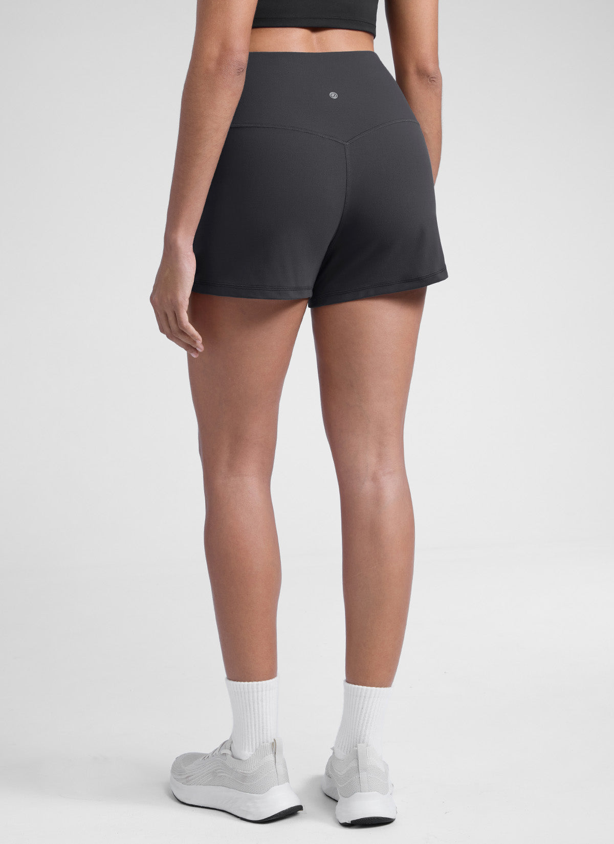 CRZ YOGA Women Butterlift High Waisted Shorts with Pockets Linerless Mysterious Grey