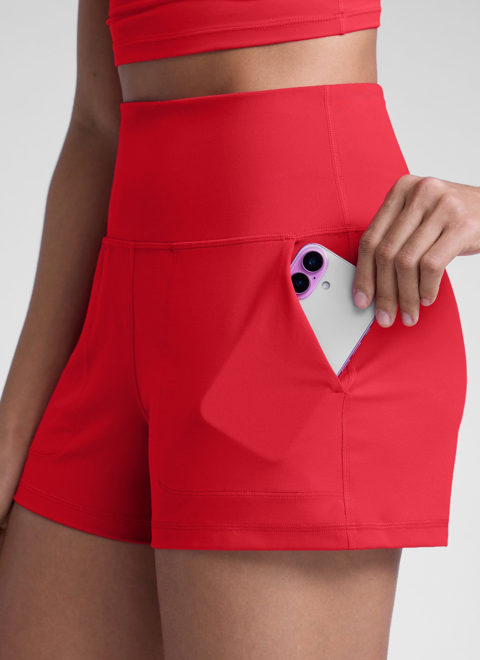 CRZ YOGA Women Butterlift High Waisted Shorts with Pockets Linerless Legend Green