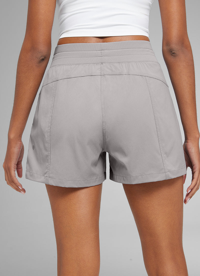 CRZ YOGA Women's Casual High Rise Drawstring Pocketed Shorts 3.5