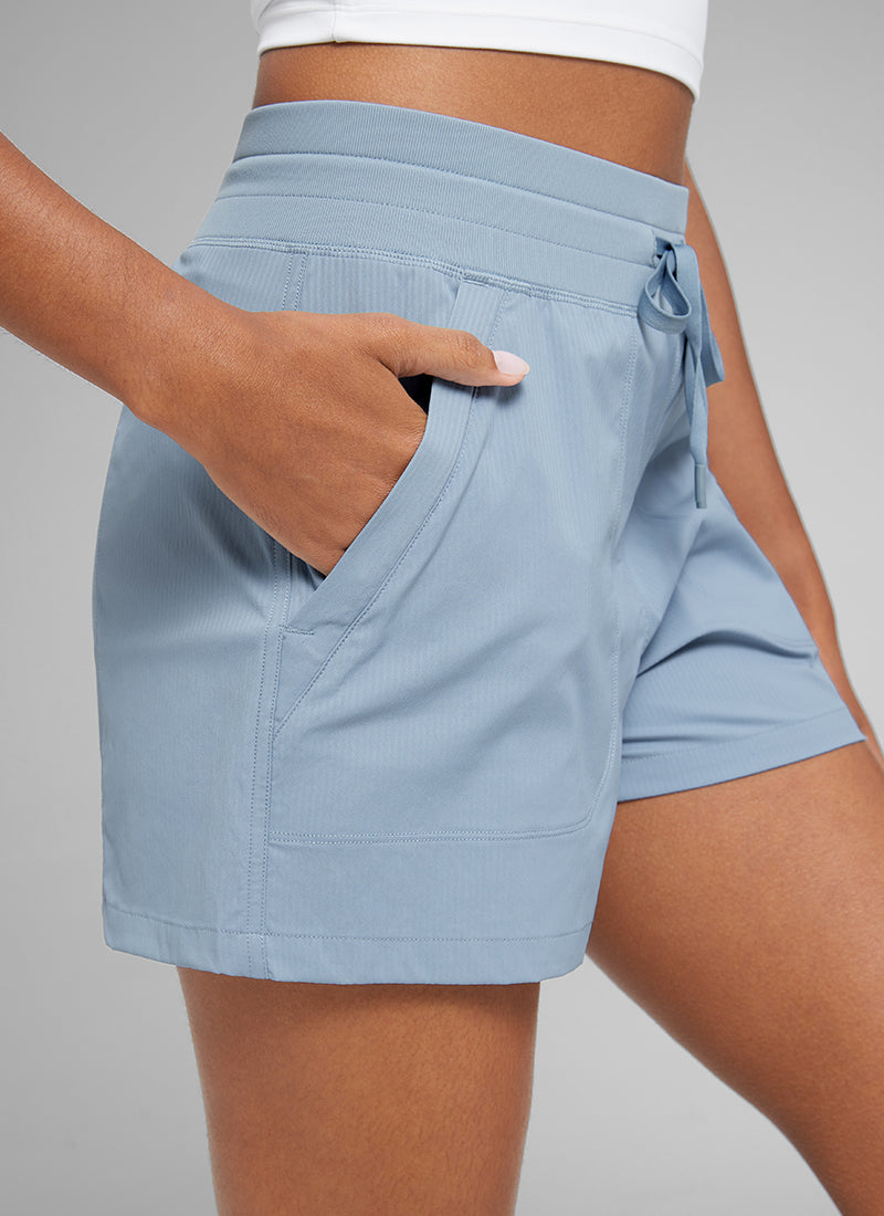 CRZ YOGA Women's Casual High Rise Drawstring Pocketed Shorts 3.5