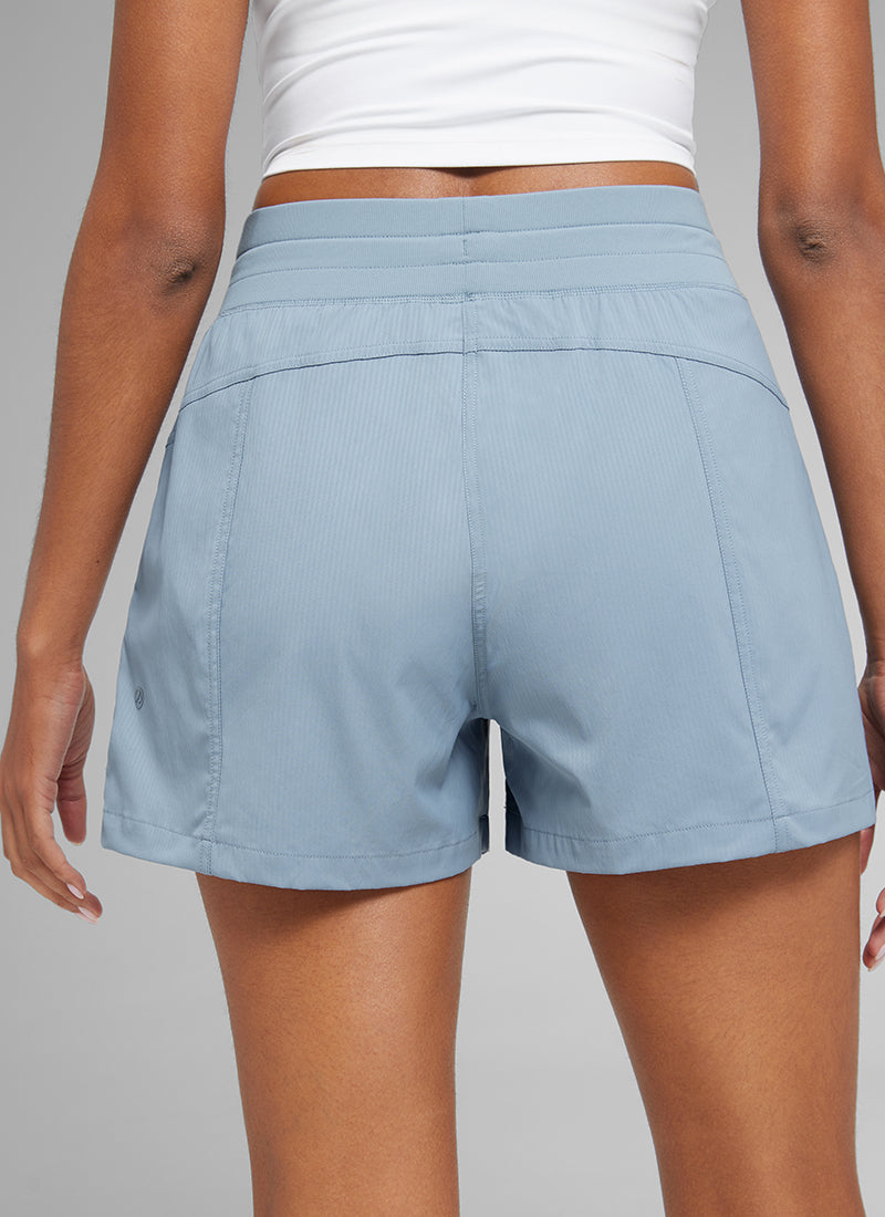 CRZ YOGA Women's Casual High Rise Drawstring Pocketed Shorts 3.5