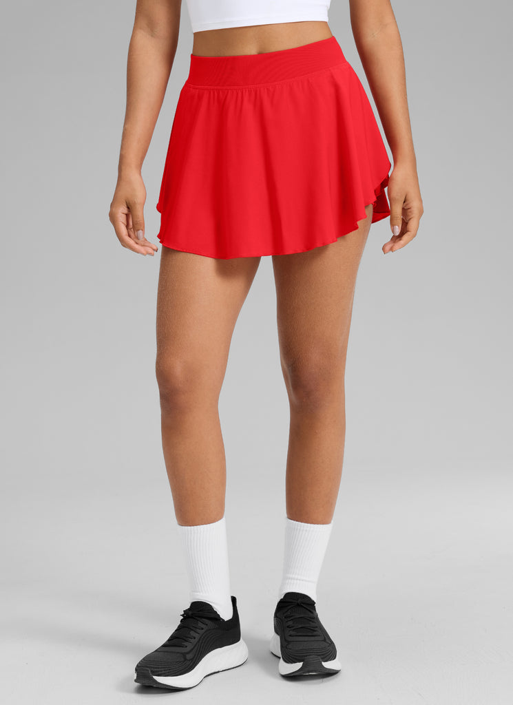 CRZ YOGA Women Feathery-Fit Stretchy Tennis High Rise Pocket Skirt 14'' Sparkle Blue