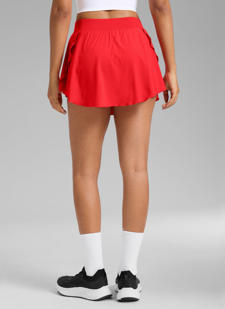 CRZ YOGA Women Feathery-Fit Stretchy Tennis High Rise Pocket Skirt 14'' Sparkle Blue