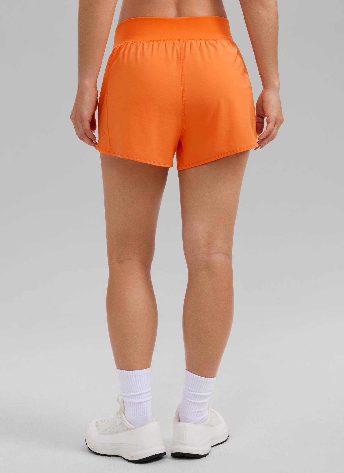 CRZ YOGA Women's Feathery-Fit Soft Mid Waisted Shorts 3” with Pockets Liner Sparkle Orange
