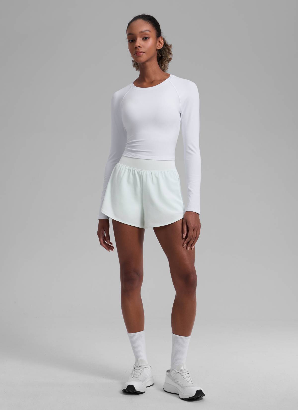 CRZ YOGA Women's Running High Waisted 2 in 1 Shorts with Pockets 3