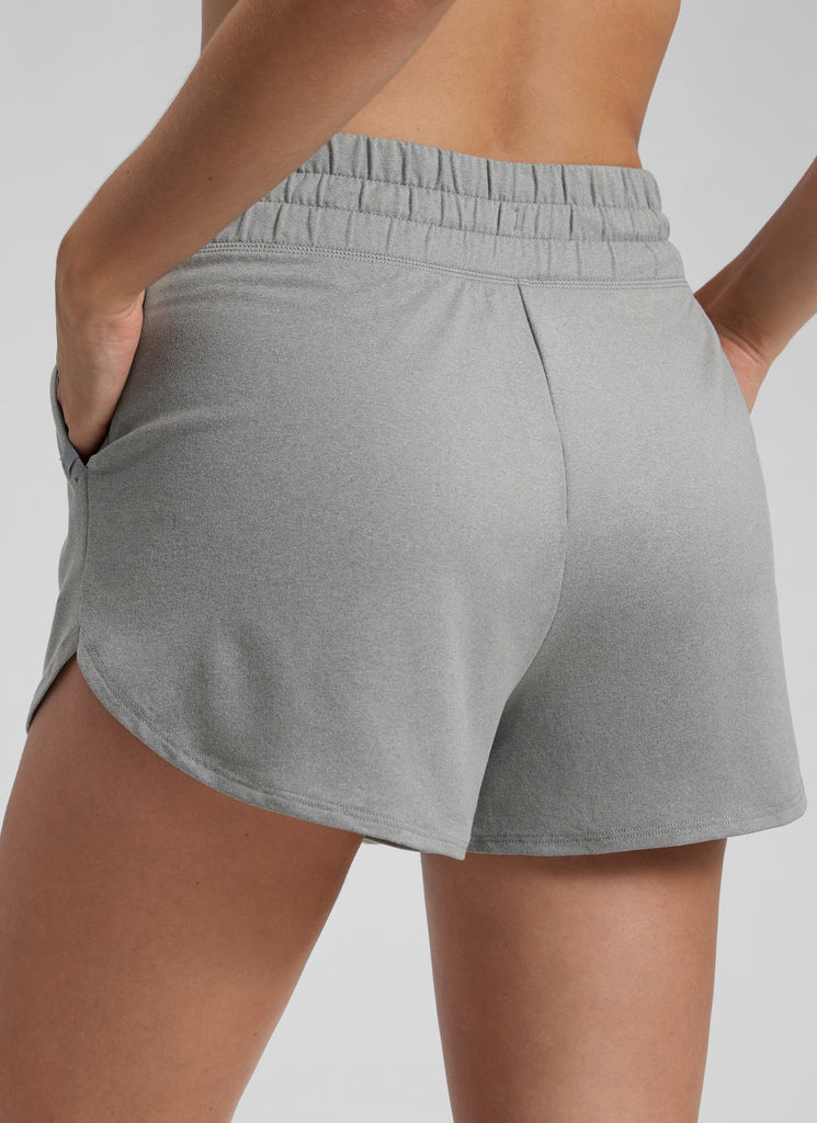 CRZ YOGA Women's Cloud Jersey High Rise Dolphin Casual Sweat Short 3'' Sterling