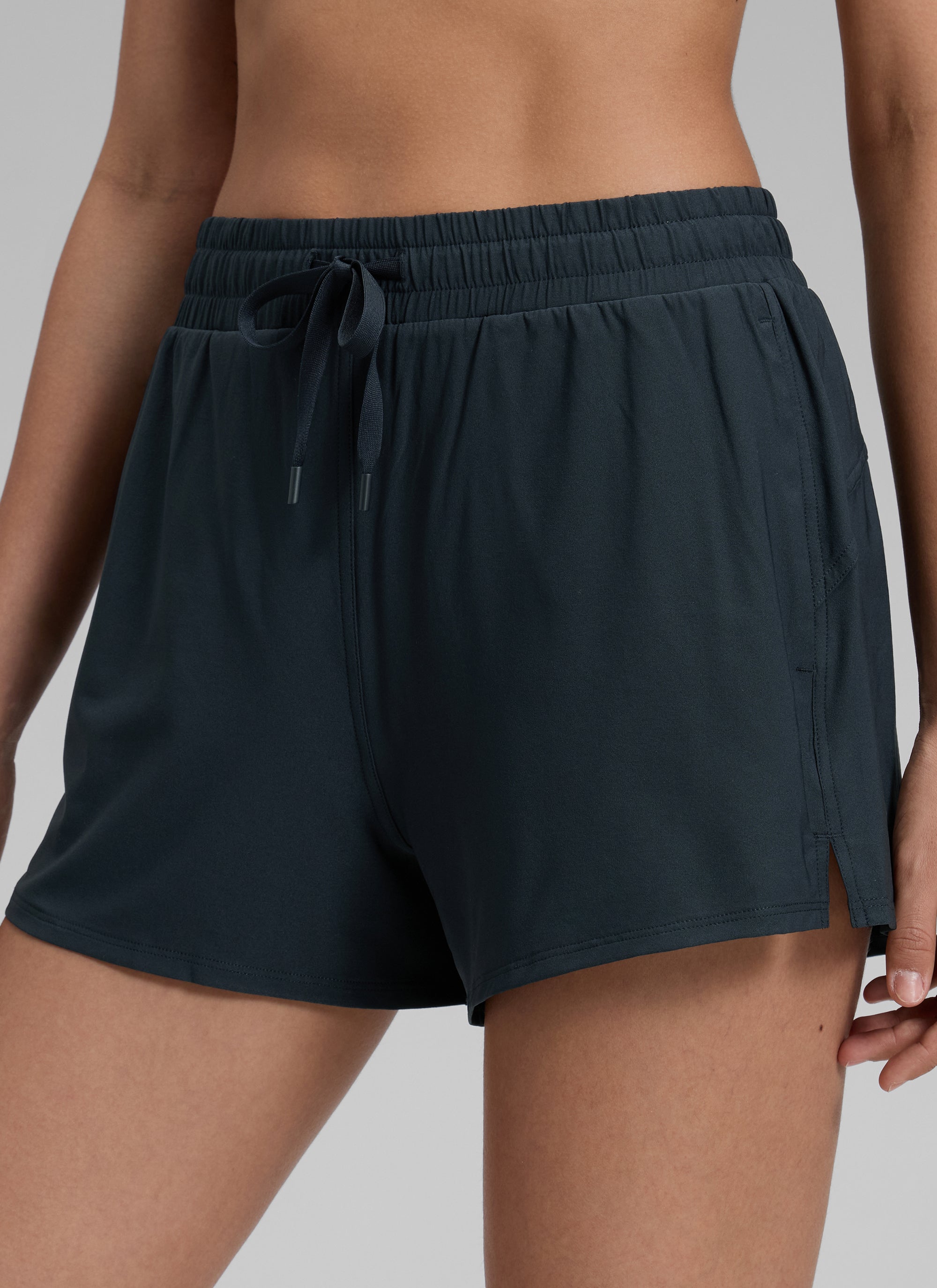 CRZ YOGA Women's Casual Regular Fit High Rise Tennis 2 in 1 Shorts True Navy